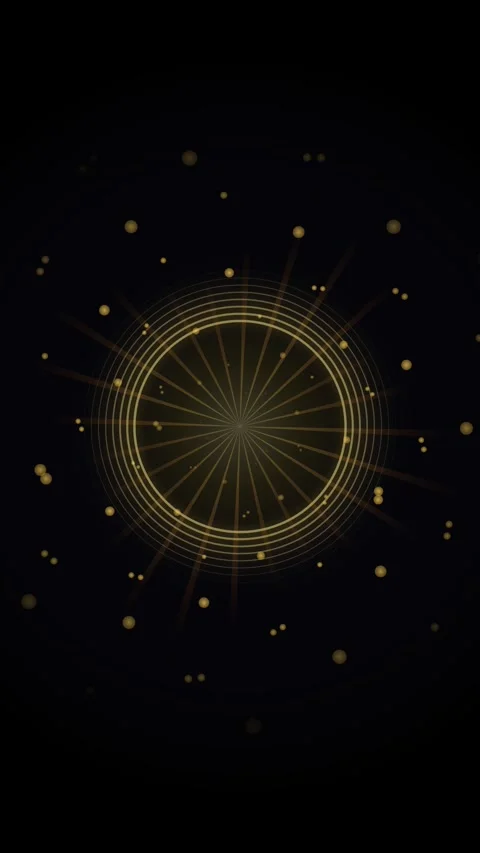 Elegant glowing gold square border frame animation on dark background Stock Footage 346006588