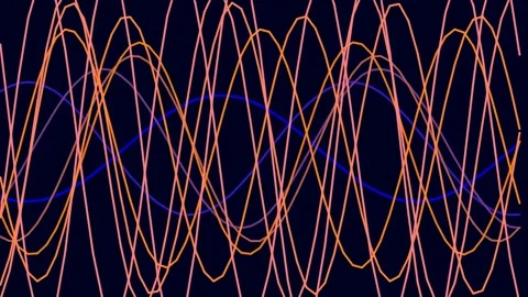 Elegant glowing liquid flow wave pattern looping on deep black abstract bac.. Stock Footage 340379026