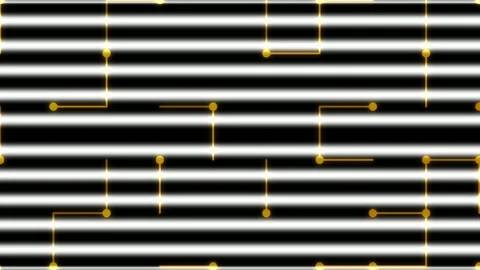 Elegant glowing maze path over striped pattern for modern technology concept Stock Footage 333441698