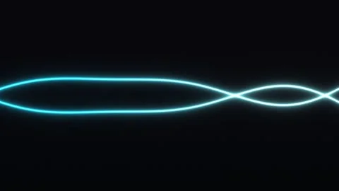Elegant glowing wave pattern in dark background with blue Stock Footage 338409844