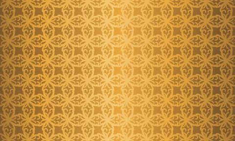 Elegant Gold Abstract Seamless Pattern with Intricate Floral Geometric Motifs Stock Illustration