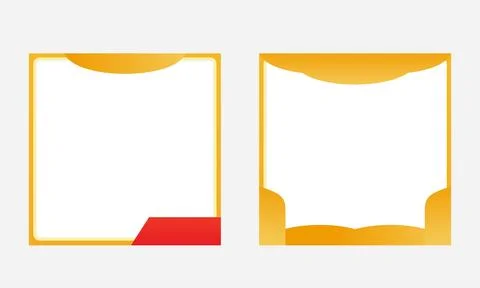 Elegant Gold Border Frames with Red Accents for Photo Booths and Product Di.. Stock Illustration