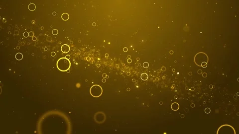 Elegant gold circle sparkle visual soft bokeh rings, drifting particles, and war Vídeos de archivo 340527960