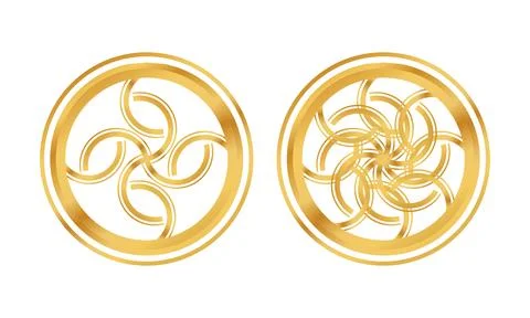 Elegant Gold Circular Abstract Patterns And Mandalas For Luxury Design Projec Stock Illustration