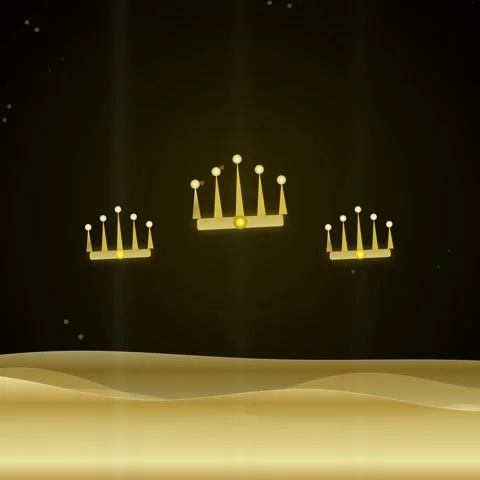 Elegant gold crown vector graphic set for luxury, royal success background Stock Footage 344777768