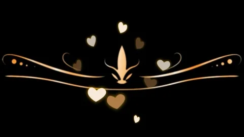 Elegant gold fleur de lis hearts swirling animation Vídeos de archivo 343839524
