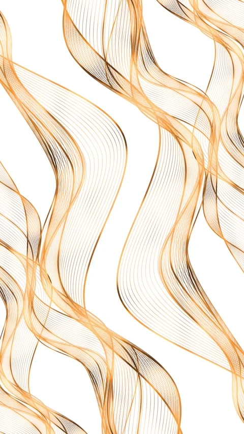 Elegant gold flowing lines background delicate waves, airy white layout, gracefu Stock Footage 340478333