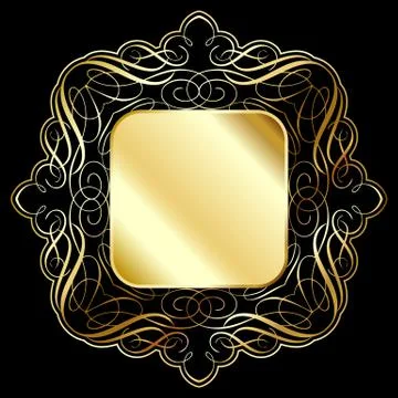 Elegant gold frame background Stock Illustration