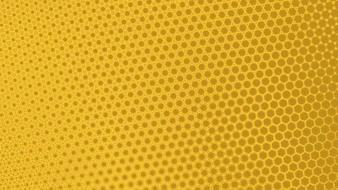 Elegant gold geometric animation with hexagonal mandala shapes dissolving into Stock Footage 331042300