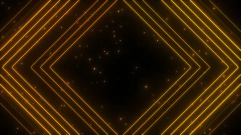 Elegant Gold Geometric Frame Particles Trailer Video Background Stock Footage 338158901