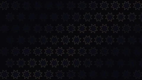 Elegant gold geometric stars pattern on dark background Stock Footage 335939149