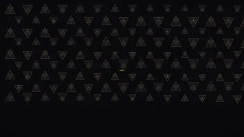 Elegant gold geometric triangle pattern on black background Stock Footage 335939335