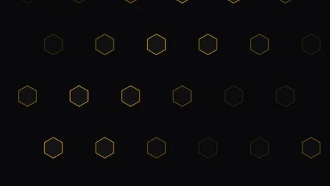 Elegant Gold Hexagon Honeycomb Pattern Background for Futuristic Technology.. Stock Footage 343631162