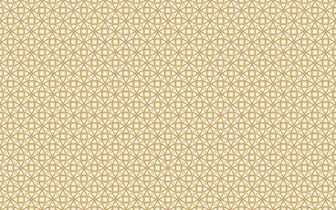 Elegant Gold Interlocking Circles Seamless Geometric Pattern Background 库存插图