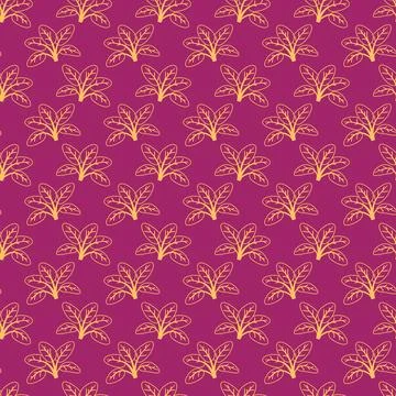 Elegant gold leaf pattern on a rich magenta background.  A sophisticated desi Illustrazione stock