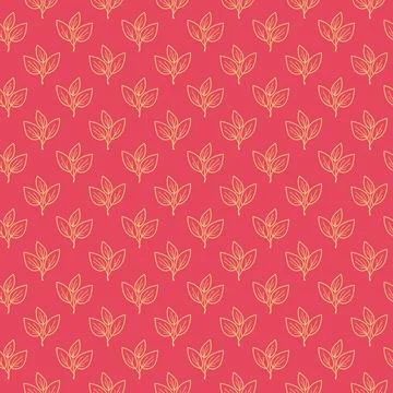 Elegant gold leaf pattern on a vibrant red background.  Perfect for textile d Stockillustratie
