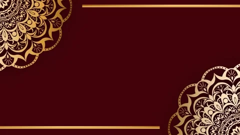 Elegant Gold Mandala Design on Deep Red Background. Stock Footage 325363853