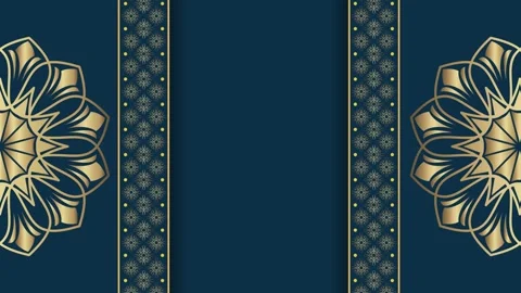 Elegant Gold Mandala Pattern on Dark Teal Background. Stock Footage 325361668
