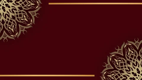 Elegant Gold Mandala Pattern on Deep Red Background. Video stock 325361310