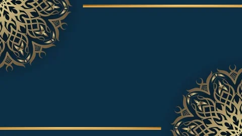 Elegant Gold Mandala Pattern on Deep Teal Background. Stock Footage 325361380