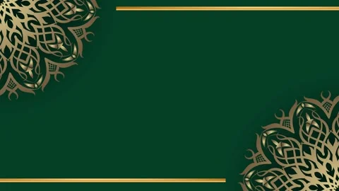 Elegant Gold Mandala Pattern on Deep Green Background. Stock Footage 325361415