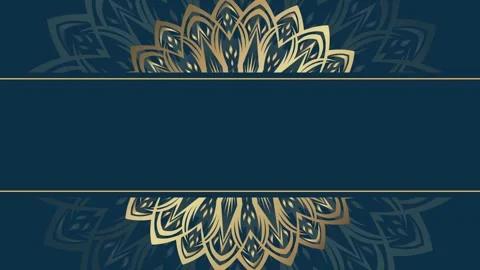 Elegant Gold Mandala Pattern on Deep Teal Background with Copy Space. Stock Footage 325361492