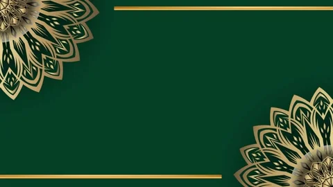 Elegant Gold Mandala Pattern on Deep Green Background. Stock Footage 325361496