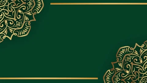 Elegant Gold Mandala Pattern on Deep Green Background. Video stock 325362390