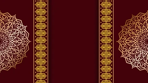 Elegant Gold Mandala Pattern on Deep Red Background. Stock Footage 325362581