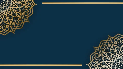 Elegant Gold Mandala Pattern on Deep Teal Background. Stock Footage 325362753