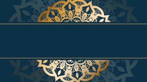 Elegant Gold Mandala Pattern on Deep Teal Background with Copy Space. Stock Footage 325363114
