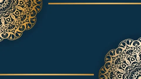 Elegant Gold Mandala Pattern on Deep Teal Background. Stock Footage 325364177