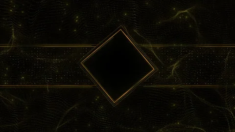 Elegant gold mesh diamond visual dark luxury waves, sparkling dotted field, cent Stock Footage 340575024