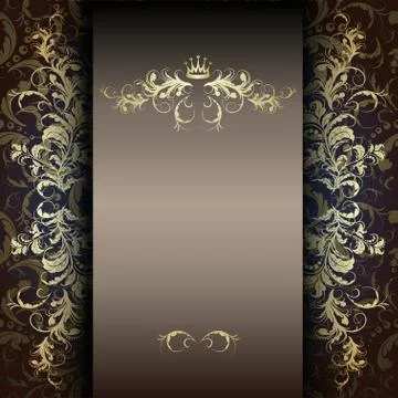 Elegant gold pattern on a dark Stock Illustration