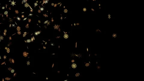 Elegant gold snowfall creating festive atmosphere a winter holiday ove 스톡 동영상 343557168