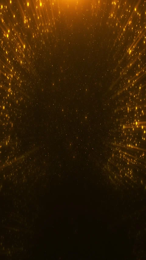 Elegant gold stage light background falling beams, soft particles, and warm luxu Stock Footage 340413872