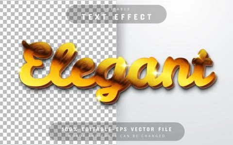 Elegant gold text effect editable Stock Illustration