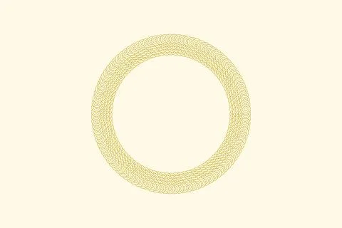 Elegant Golden Circular Pattern Frame Design Isolated on a Plain Cream Back.. Stock Illustration