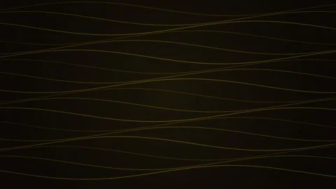 Elegant golden dashed wave lines on a sophisticated dark black background Stock Footage 338310777