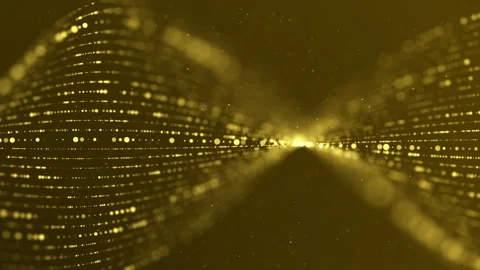 Elegant Golden Dot Lines Wave Background Stock Footage 338444024