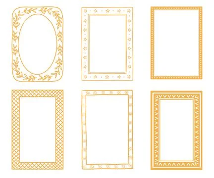 Elegant golden frames set Illustrazione stock
