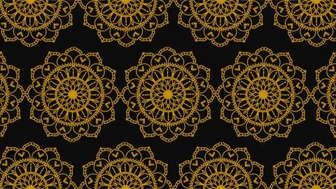 Elegant Golden Islamic Mandala Pattern Background for Festive Occasions. Stock Illustration