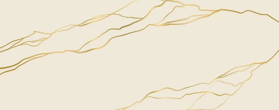 Elegant golden kintsugi pattern with delicate cracks on marble surface. Abs.. Stock Illustration
