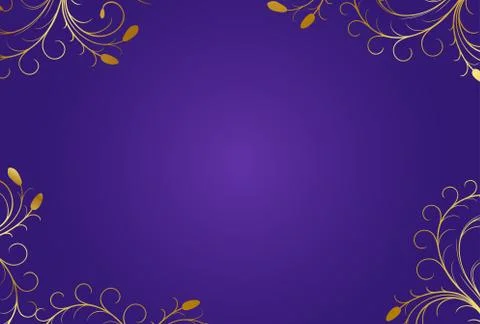 Elegant golden leaf frame background isolated on blue vector design Illustrazione stock