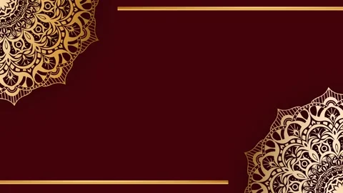 Elegant Golden Mandala Pattern on Deep Red Background. Stock Footage 325364362