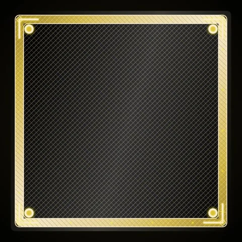 Elegant Golden Square Frame with Subtle Grid Pattern on Dark Background Stock Footage 346283840