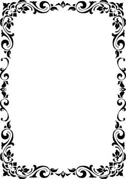 Elegant Gothic-Style Decorative Frame (A4 Size) Stock Illustration