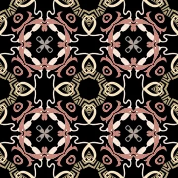 Elegant greek vector seamless pattern. Ornamental floral ethnic style background Stock Illustration