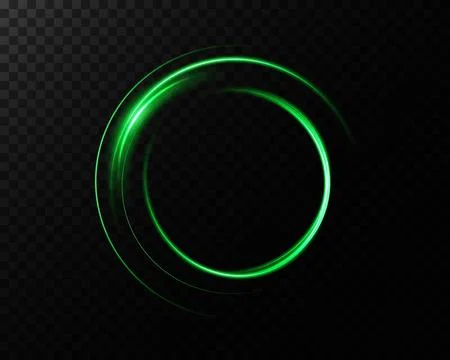 An Elegant Green Circular Motion Effect set against a Dark Background offers a Stock Illustration