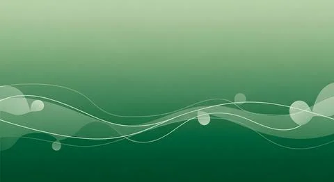 Elegant green gradient background with dynamic wavy lines and floating abst.. 스톡 일러스트